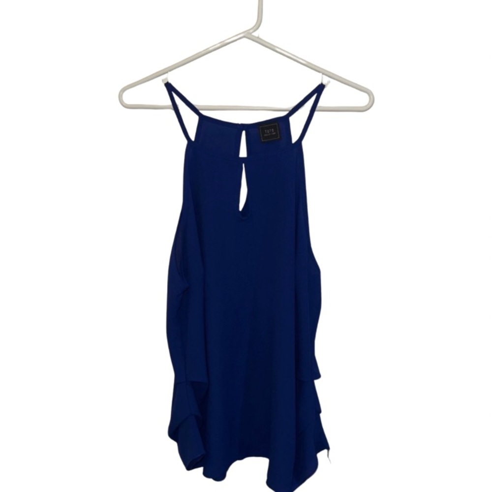 Chic Royal Blue Sleeveless Blouse